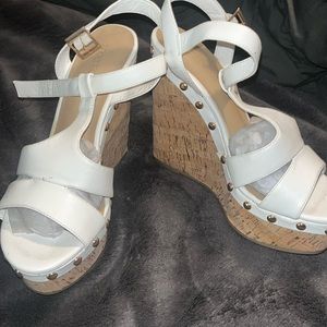 White wedges with gold accent.